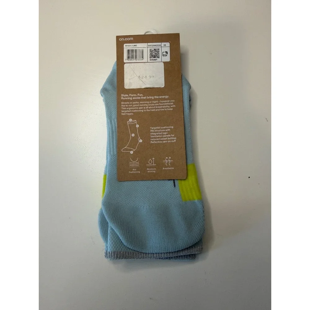 On Running Performance Run Sock High Wash Lime XS Mens Womens 2UF10043336